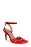Chase & Chloe Chase And Chloe Gemini Knot Mesh Sandal In Red