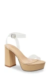 Chase & Chloe Chase And Chloe Hela Platform Sandal In Clear Beige