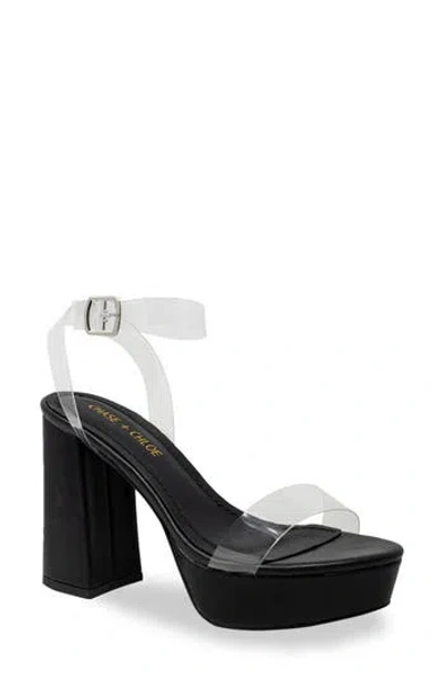 Chase & Chloe Chase And Chloe Hela Platform Sandal In Clear Black