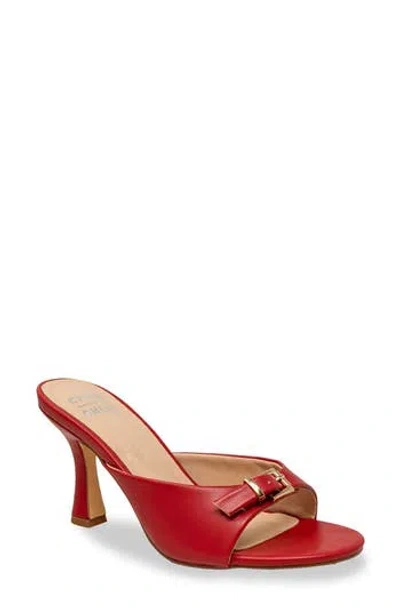 Chase & Chloe Chase And Chloe Iridessa Buckle Slide Sandal In Red