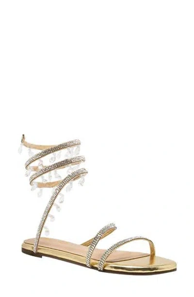 Chase & Chloe Chase And Chloe Irma Rhinestone Coil Ankle Wrap Sandal
