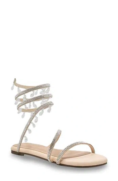 Chase & Chloe Chase And Chloe Irma Rhinestone Coil Ankle Wrap Sandal