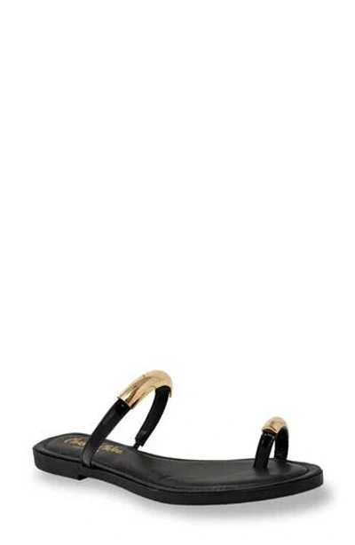 Chase & Chloe Chase And Chloe Jexley Slide Sandal In Black Pu