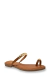 Chase & Chloe Chase And Chloe Jexley Slide Sandal In Tan Pu