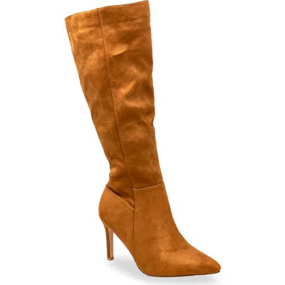 Chase & Chloe Chase And Chloe Knee High Boot In Brown