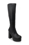 Chase & Chloe Chase And Chloe Knee High Platform Boot In Black