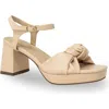 Chase & Chloe Chase And Chloe Knot Strap Sandal In Beige