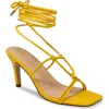 Chase & Chloe Chase And Chloe Knotted Ankle Wrap Sandal In Yellow