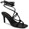 Chase & Chloe Chase And Chloe Knotted Ankle Wrap Sandal In Black