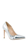 Chase & Chloe Chase And Chloe Lala Pointed Toe Pump In Silver