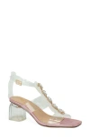 Chase & Chloe Chase And Chloe Levine Rhinestone Embellished Clear Strap Sandal