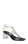 Chase & Chloe Chase And Chloe Levine Rhinestone Embellished Clear Strap Sandal