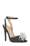 Chase & Chloe Chase And Chloe Lotus Crystal Cluster Ankle Strap Sandal