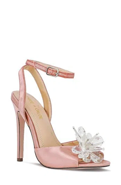 Chase & Chloe Chase And Chloe Lotus Crystal Cluster Ankle Strap Sandal