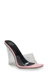 Chase & Chloe Chase And Chloe Lucite Wedge Heel Sandal