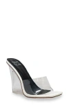 Chase & Chloe Chase And Chloe Lucite Wedge Heel Sandal