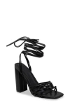 Chase & Chloe Chase And Chloe Lyria Ankle Wrap Sandal In Black