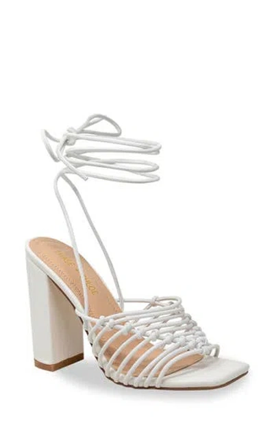 Chase & Chloe Chase And Chloe Lyria Ankle Wrap Sandal In White Pu