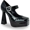 Chase & Chloe Chase And Chloe Mary Jane Platform Pump In Black Patent