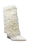 Chase & Chloe Chase And Chloe Megham Faux Fur Wedge Heel Bootie In White