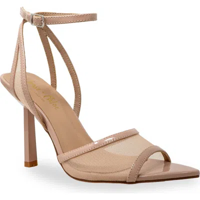 Chase & Chloe Chase And Chloe Mesh Ankle Strap Sandal In Beige Pu