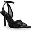 Chase & Chloe Chase And Chloe Mesh Ankle Strap Sandal In Black Pu