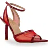 Chase & Chloe Chase And Chloe Mesh Ankle Strap Sandal In Red Pu