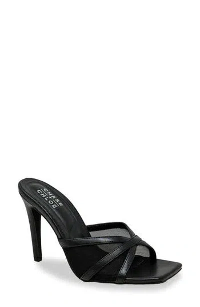 Chase & Chloe Chase And Chloe Mesh Mule Stiletto Sandal In Black