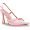 Chase & Chloe Chase And Chloe Mesh Pointed Toe Slingback Pump In Pink Mesh