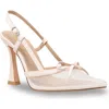 Chase & Chloe Chase And Chloe Mesh Pointed Toe Slingback Pump In Tan Mesh