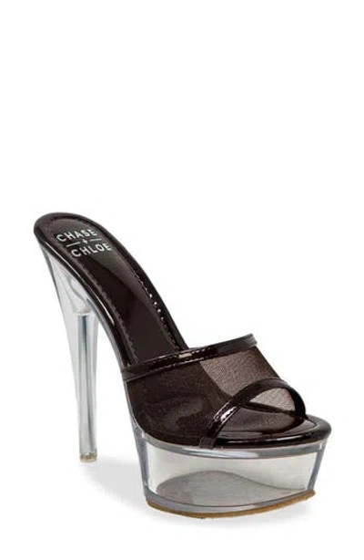 Chase & Chloe Chase And Chloe Mesh Strap Platform Sandal In Brown