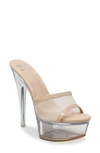 Chase & Chloe Chase And Chloe Mesh Strap Platform Sandal In Neutral