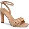 Chase & Chloe Chase And Chloe Mianni Chain Ankle Strap Sandal In Brown