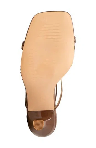 Chase & Chloe Chase And Chloe Minimalist Strappy Square Toe Sandal In Brown Pu