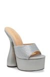 Chase & Chloe Chase And Chloe Miranda Rhinestone Platform Sandal In Silver