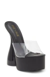 Chase & Chloe Miranda Sculpted Stiletto Platform Sandal In Clear Black