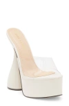 Chase & Chloe Miranda Sculpted Stiletto Platform Sandal In Clear Nude