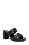 Chase & Chloe Chase And Chloe Moira Platform Sandal In Black Pu