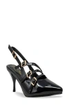 Chase & Chloe Chase And Chloe Multibuckle Slingback Pump In Black