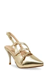Chase & Chloe Chase And Chloe Multibuckle Slingback Pump In Gold