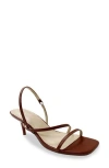 Chase & Chloe Chase And Chloe Nailee Kitten Heel Sandal In Brown