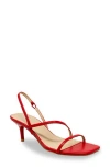 Chase & Chloe Chase And Chloe Nailee Kitten Heel Sandal In Red