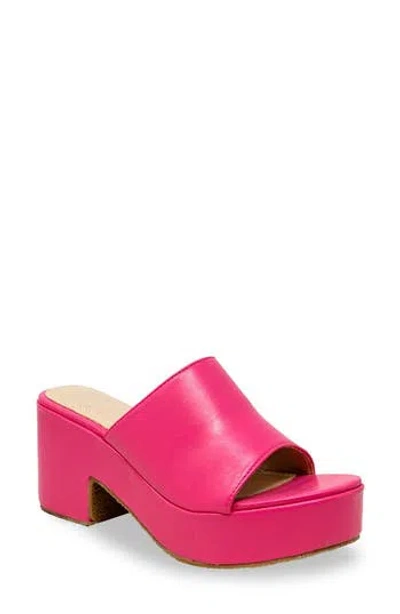 Chase & Chloe Chase And Chloe Nelly Platform Slide Sandal (women) In Pink