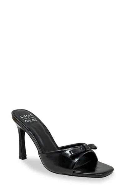 Chase & Chloe Chase And Chloe Nerissa Sandal In Black Pu