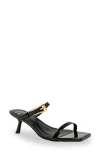 Chase & Chloe Chase And Chloe Nine Buckle Sandal In Black