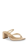 Chase & Chloe Chase And Chloe Olea Block Heel Sandal In Beige Pu