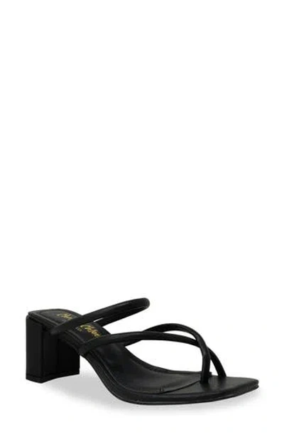 Chase & Chloe Chase And Chloe Olea Block Heel Sandal In Black Pu