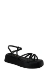 Chase & Chloe Chase And Chloe Olsen Strappy Flatform Sandal In Black