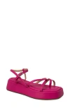 Chase & Chloe Chase And Chloe Olsen Strappy Flatform Sandal In Pink