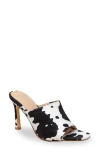 Chase & Chloe Chase And Chloe Open Toe Mule In Animal Print